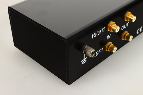 Rear left corner view of a used Tom Evans Microgroove+ 0.2mv Phonostage
