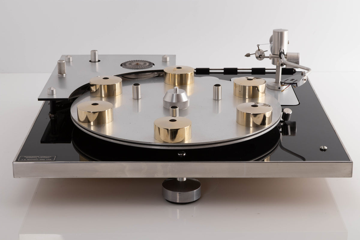 Front view of a used Transcriptor Hydraulic Reference Turntable with Fluid Tonearm