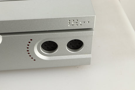 Close up view of a used Trilogy Audio H1 Valve Headphone Energiser in Natural finish