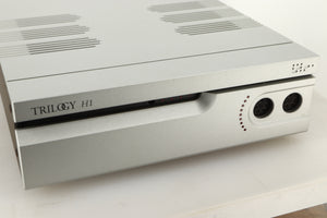 Close up view of a used Trilogy Audio H1 Valve Headphone Energiser in Natural finish