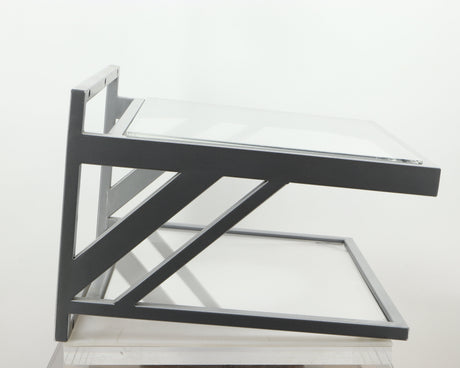 Left side view of a used TTW Turntable Wall Mount in a silver finish