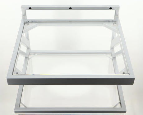 Top of a used TTW Turntable Wall Mount in a silver finish 