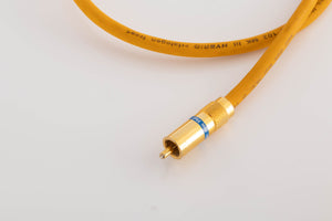 Close up view of a used Van Den Hul D-102 MkIII 0.8m Interconnect 