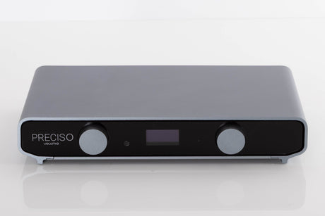 Front view of a used Volumio Preciso Digital Analogue Converter in a Silver finish