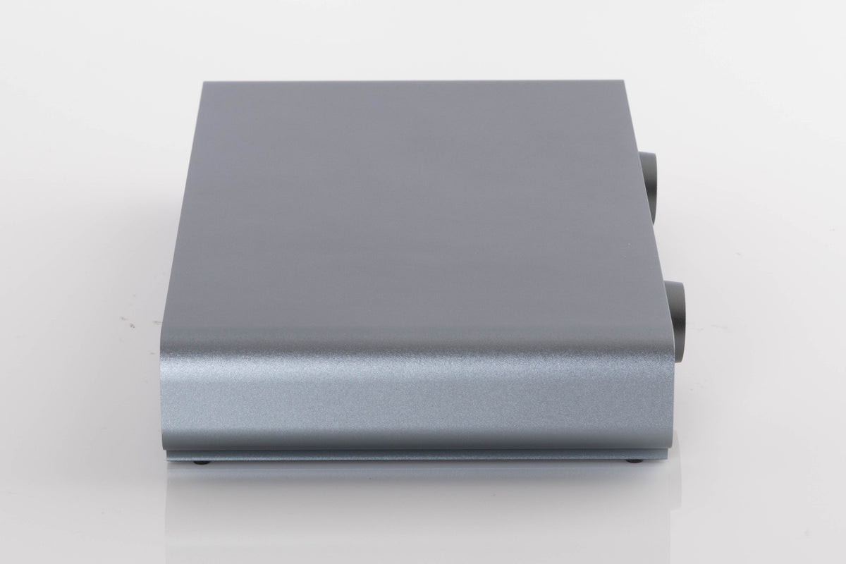 Left side view of a used Volumio Preciso Digital Analogue Converter in a Silver finish
