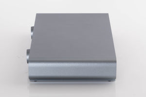Right side view of a used Volumio Preciso Digital Analogue Converter in a Silver finish