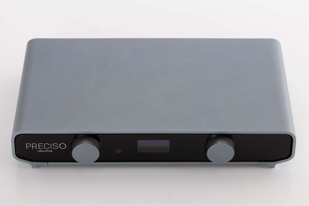Top of a used Volumio Preciso Digital Analogue Converter in a Silver finish