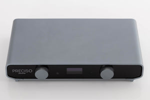 Top of a used Volumio Preciso Digital Analogue Converter in a Silver finish