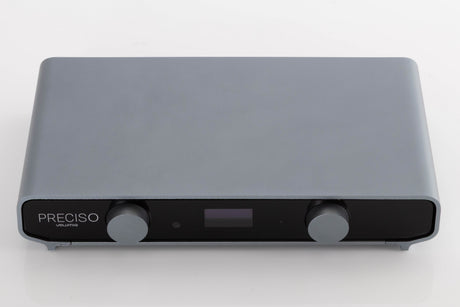 Top of a used Volumio Preciso Digital Analogue Converter in a Silver finish