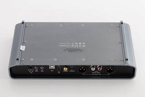 Underside of a used Volumio Preciso Digital Analogue Converter in a Silver finish