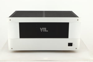 Front view of a used VTL ST85 Power Amplifier in a silver finish 