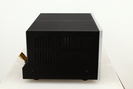 Left side view of a used VTL ST85 Power Amplifier in a silver finish 