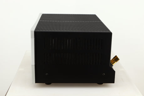 Right side view of a used VTL ST85 Power Amplifier in a silver finish 