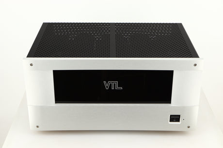 Top of a used VTL ST85 Power Amplifier in a silver finish 