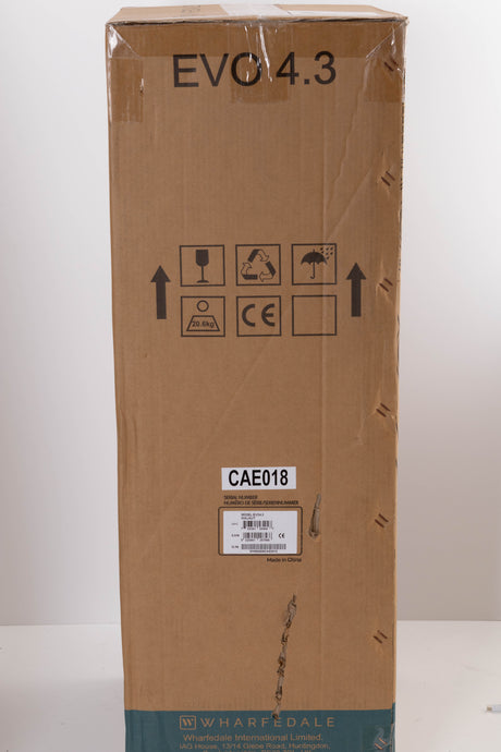 Box of a used Wharfedale EVO 4.3 Floorstanding Speaker in Walnut