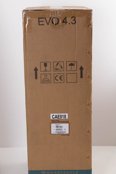 Box of a used Wharfedale EVO 4.3 Floorstanding Speaker in Walnut