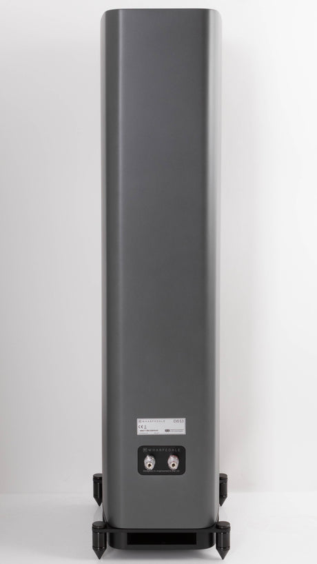 Rear view of a used Wharfedale EVO 5.3 Floorstanding Speaker in a Lunar Grey finish