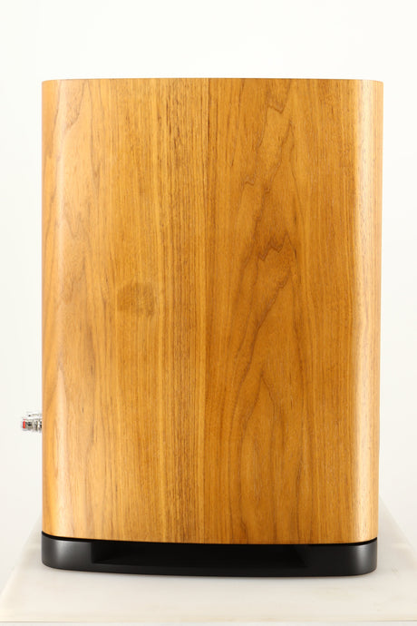 Left side view of a used Wharfedale EVO 5.2 Standmount Speaker in a walnut finish