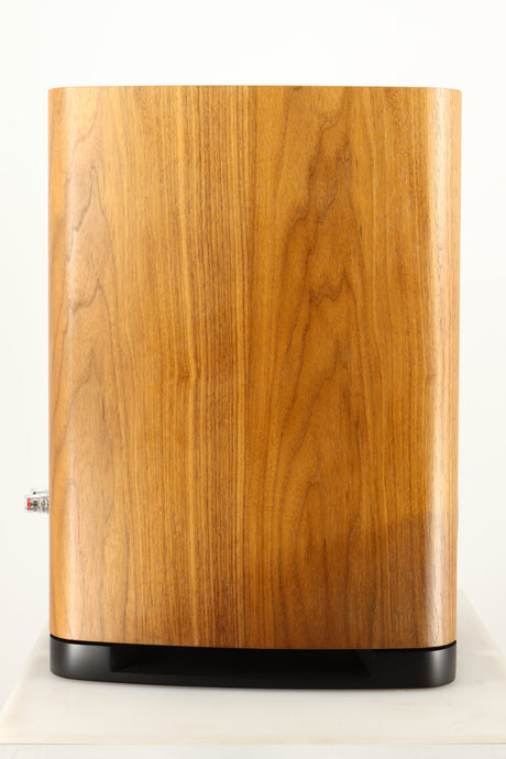 Left side view of a used Wharfedale EVO 5.2 Standmount Speaker in a walnut finish