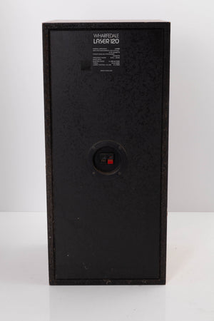 Rear view of a used Wharfedale Laser 120 Standmount Speaker in Teak finish