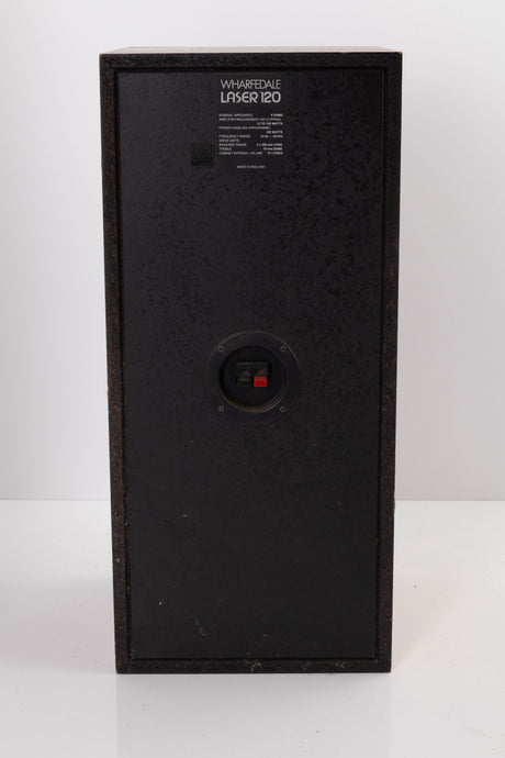 Rear view of a used Wharfedale Laser 120 Standmount Speaker in Teak finish