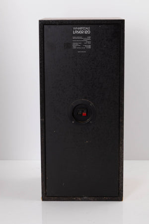 Rear view of a used Wharfedale Laser 120 Standmount Speaker in Teak finish