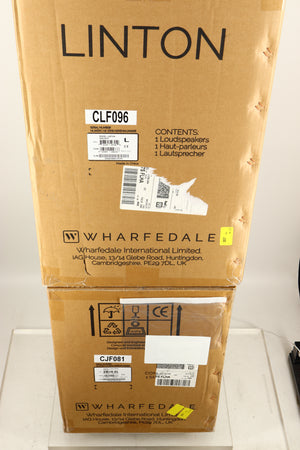 Boxes for a used Wharfedale Linton Standmount Speaker W/ Stand in a walnut finish