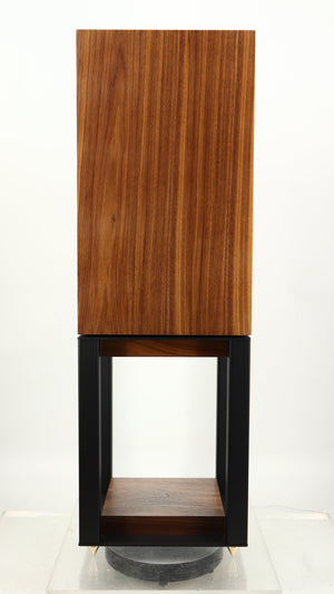 Left side view of a used Wharfedale Linton Standmount Speaker W/ Stand in a walnut finish