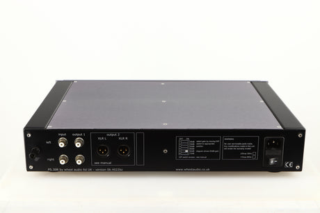 Rear view of a used Whest PS.30R Phonostage showing Phono Inputs, Phono Outputs, XLR Outputs and Mains Input