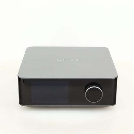 Front view of a used Wiim Amp Ultra Streaming Amplifier in a grey finish