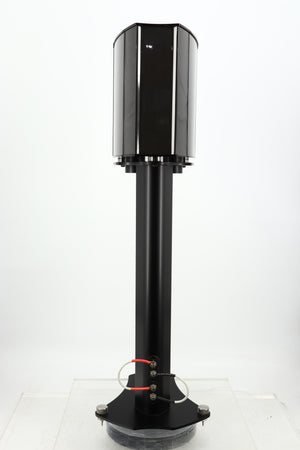 Rear view of a used Wilson Benesch Vertex Standmount Speakers W/ Stands in a gloss walnut finish