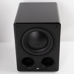 Front view of a used XTZ SA-1 Subwoofer in a Gloss Black finish