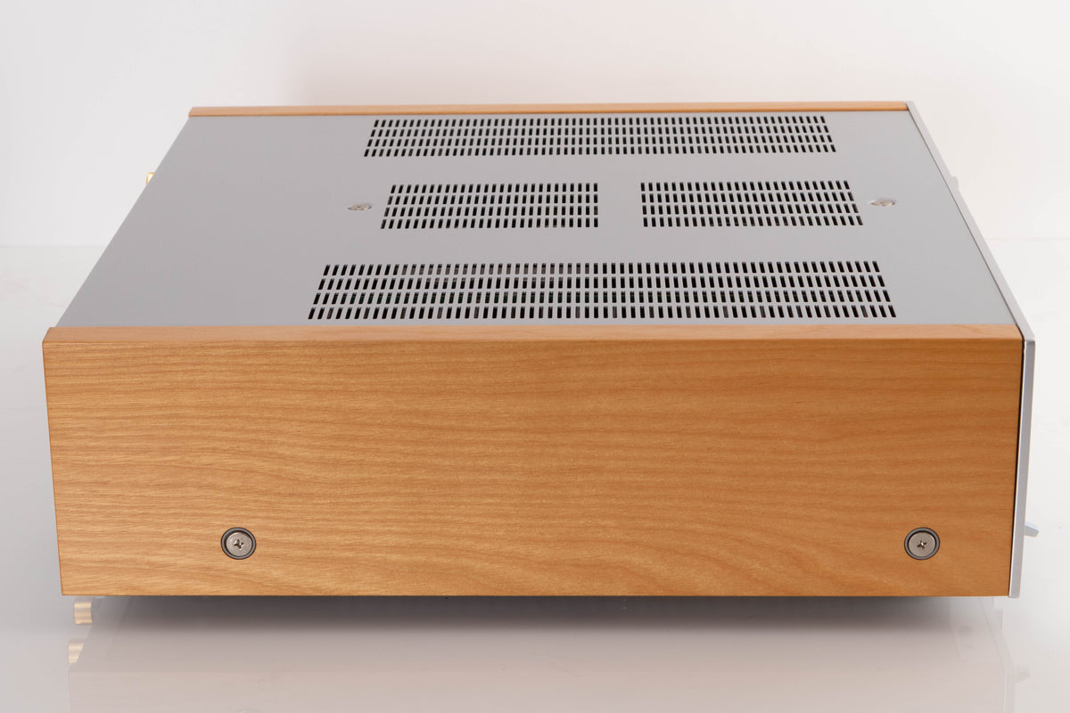 Left side view of a used Yamaha A-S2000 Integrated Amplifier in a Silver finish