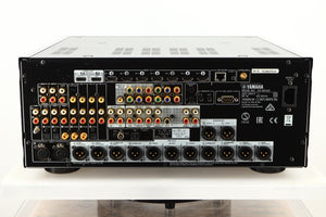 Rear view of a used Yamaha CX-A5100 AV Pre Amplifier in Black finish