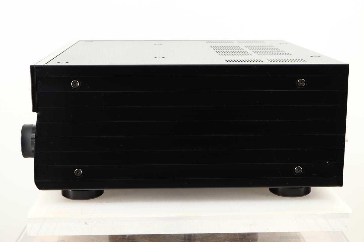 Side view of a used Yamaha CX-A5100 AV Pre Amplifier in Black finish