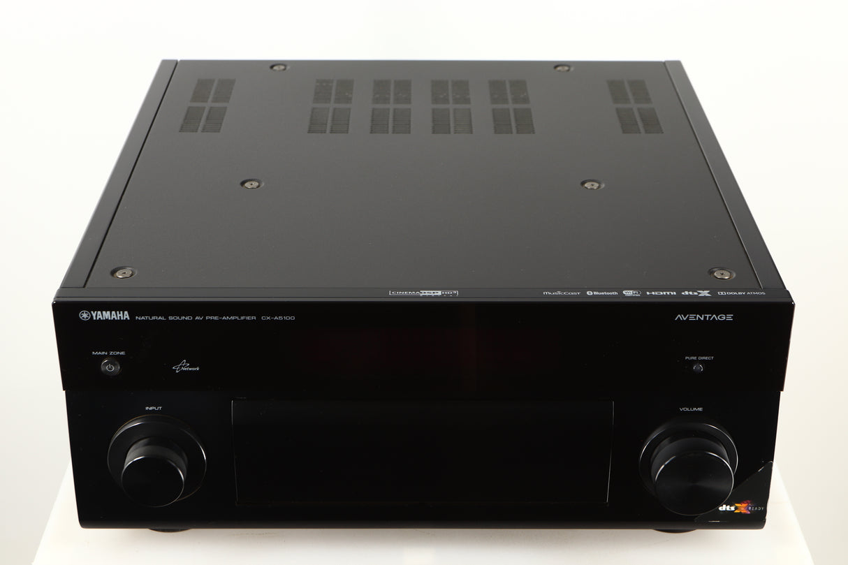 Top view of a used Yamaha CX-A5100 AV Pre Amplifier in Black finish