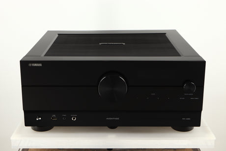 Front view of a used Yamaha RX-A8A Aventage AV Receiver in a black finish