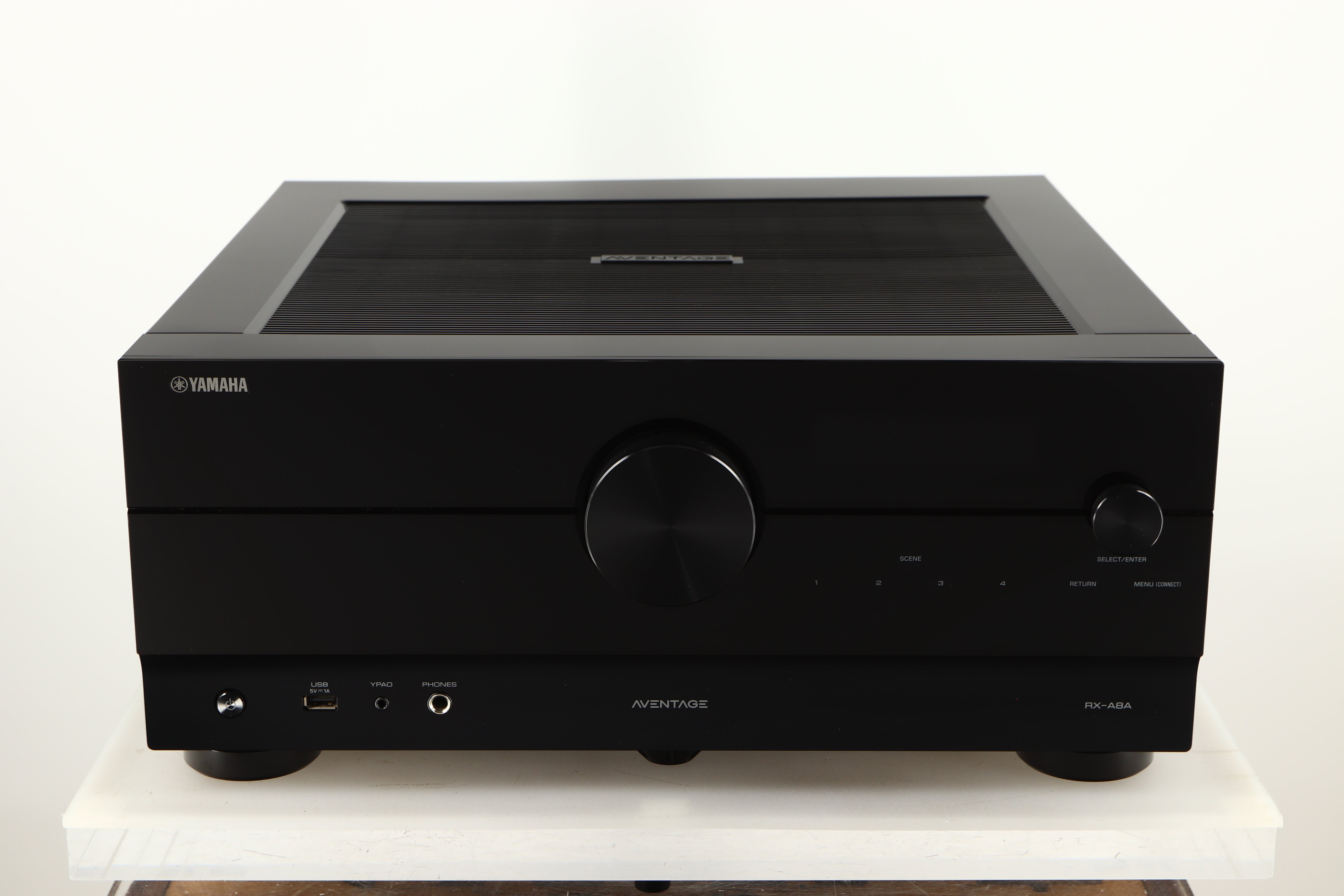 Front view of a used Yamaha RX-A8A Aventage AV Receiver in a black finish