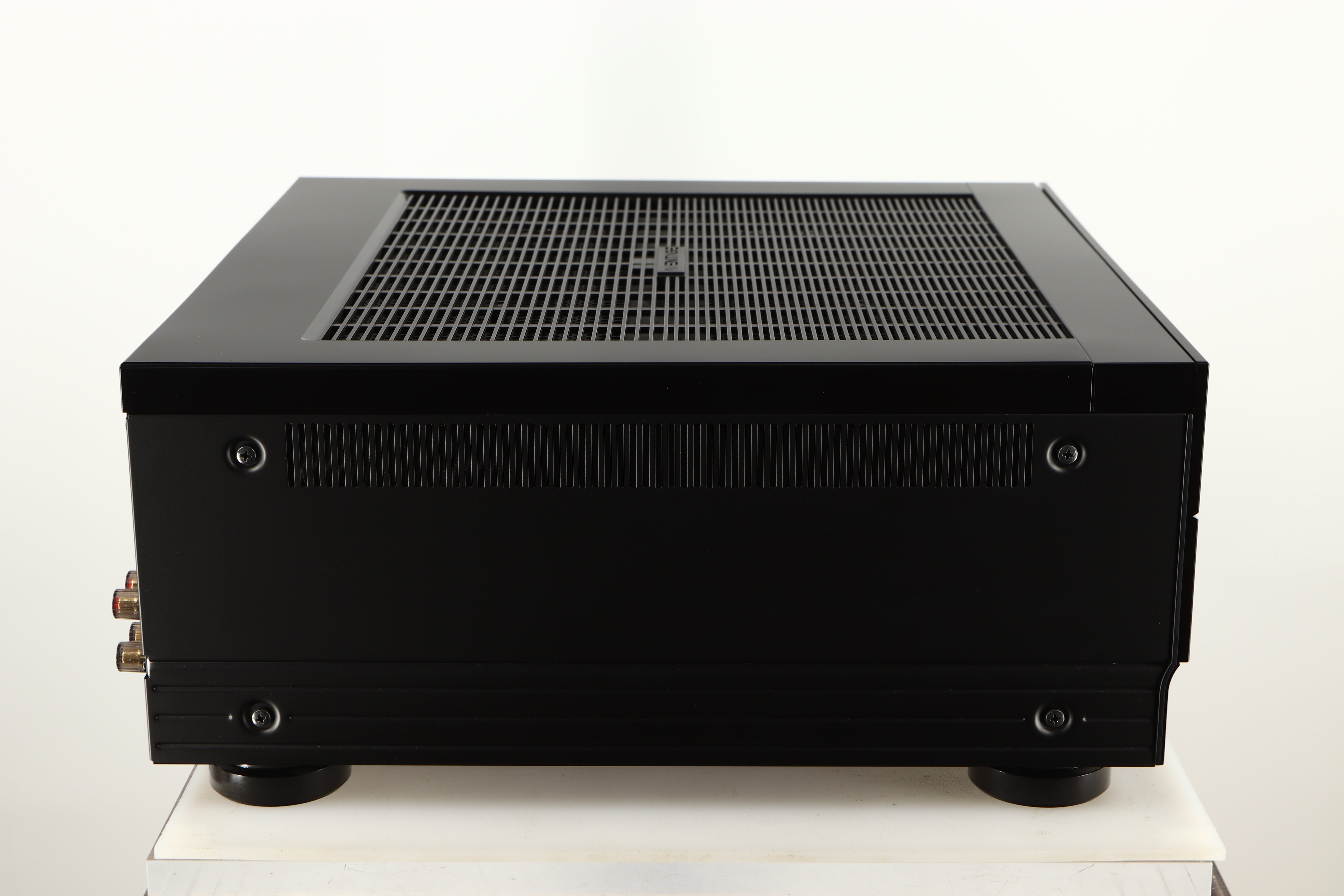 Left side view of a used Yamaha RX-A8A Aventage AV Receiver in a black finish