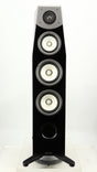 Front view of a used Yamaha Soavo 1 Floorstanding Speaker in a piano black finish