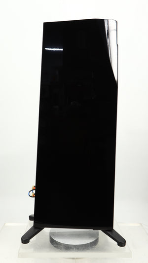 Left side view of a used Yamaha Soavo 1 Floorstanding Speaker in a piano black finish