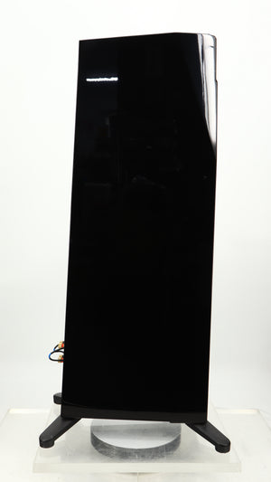 Left side view of a used Yamaha Soavo 1 Floorstanding Speaker in a piano black finish