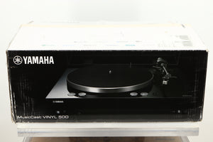 Box of a Yamaha TTN503 MusicCast Turntable in Black finish