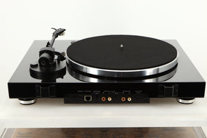Rear view of a Yamaha TTN503 MusicCast Turntable in Black finish