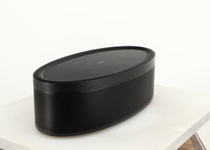 Front left angle of a used Yamaha WX-051 Musicast Streaming Speaker in a black finish