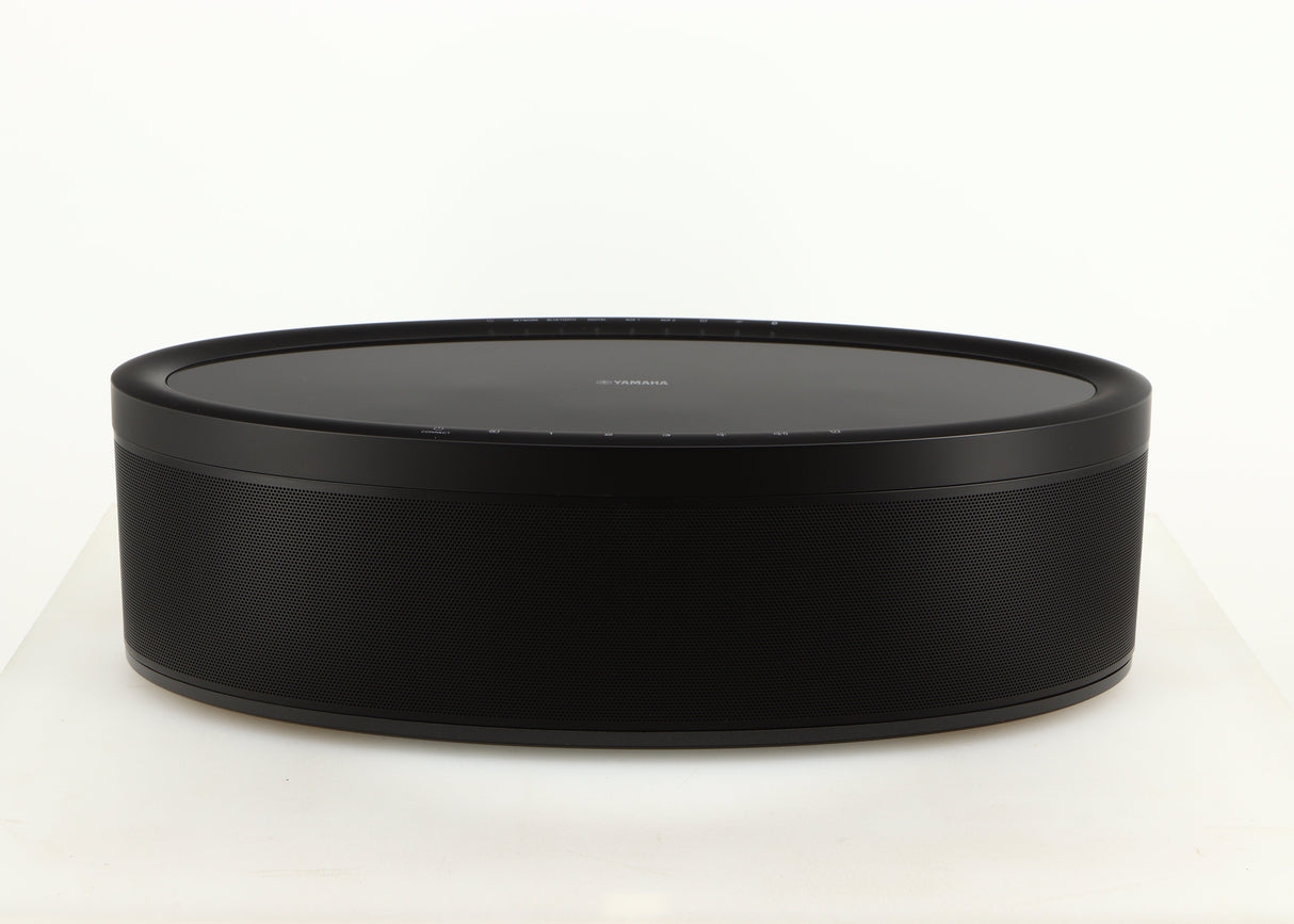 Front view of a used Yamaha WX-051 Musicast Streaming Speaker in a black finish