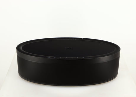 Top of a used Yamaha WX-051 Musicast Streaming Speaker in a black finish