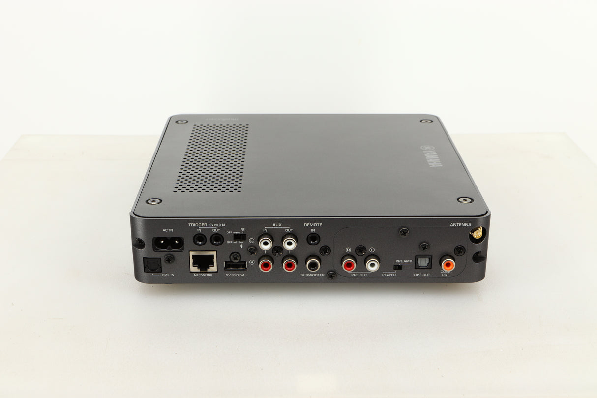 Rear view of a used Yamaha WXC-50 Streaming Pre Amplifier in Silver finish