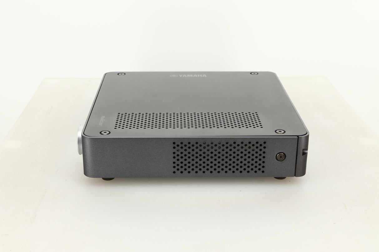 Side view of a used Yamaha WXC-50 Streaming Pre Amplifier in Silver finish