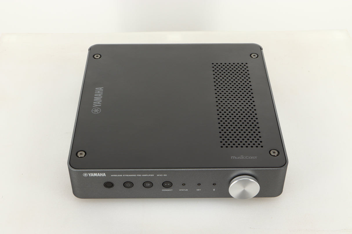 Top view of a used Yamaha WXC-50 Streaming Pre Amplifier in Silver finish